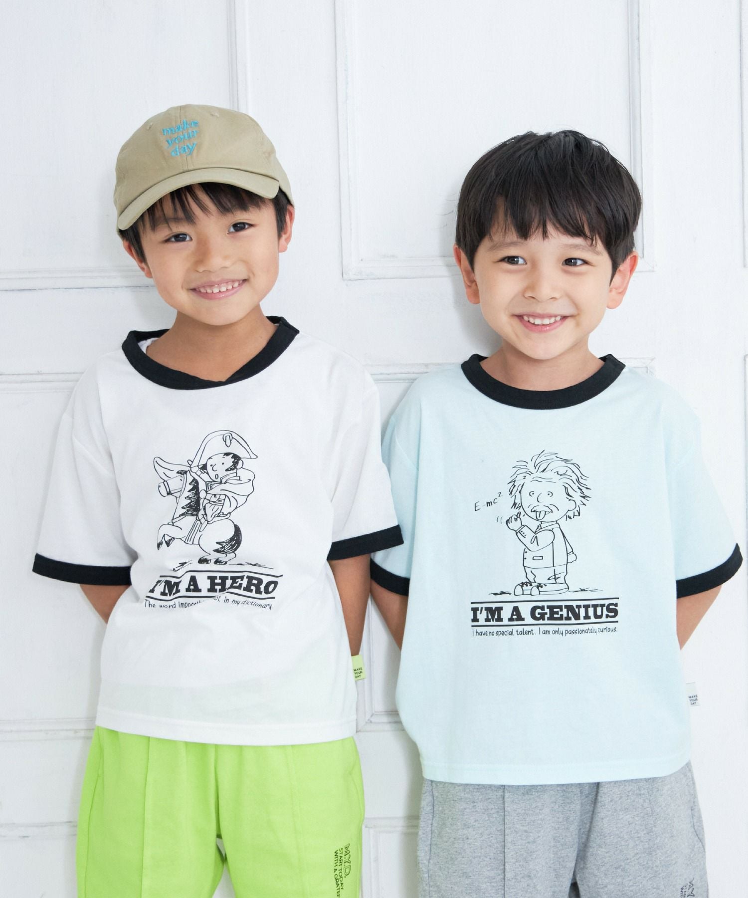 ナポレオン柄リンガー半袖Tシャツ□80～140cm|≪公式≫メイクユアデイ