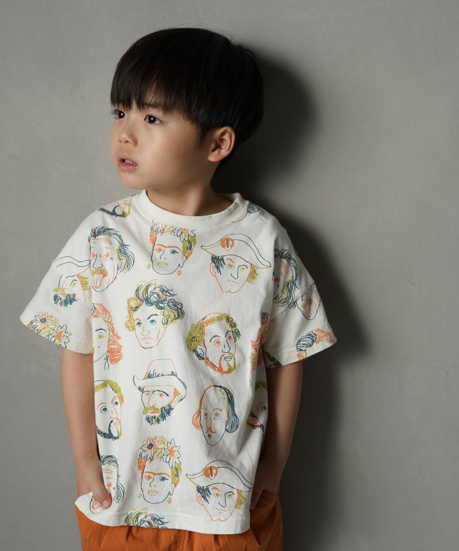 カラフルえらい人総柄半袖Tシャツ□80～140cm | MAKE YOUR DAY