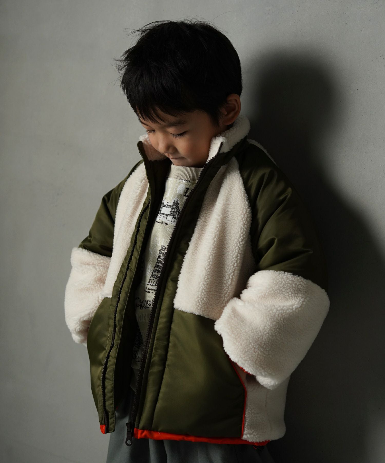 セール】ボアナイロン切替ジャケット□80～140cm | MAKE YOUR DAY