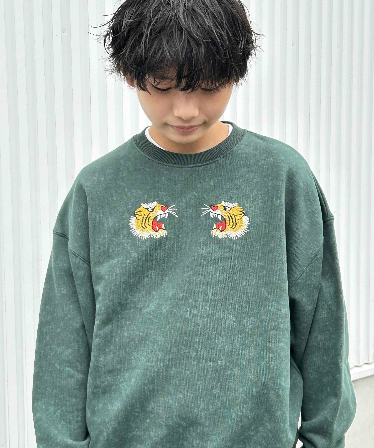 スカジャン風トラ刺繍裏毛トレーナー□150.160cm|≪公式≫メイクユアデイ