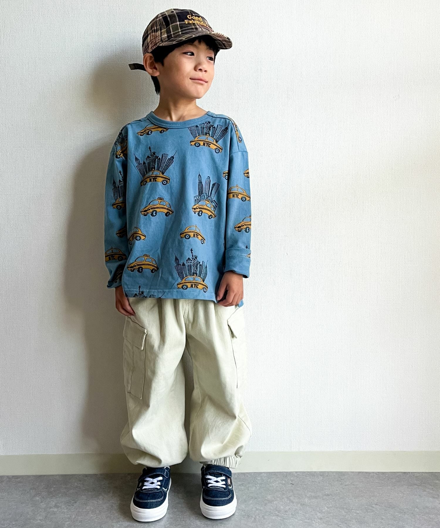 イエロータクシー総柄長袖Tシャツ□80～140cm|≪公式≫メイクユアデイ