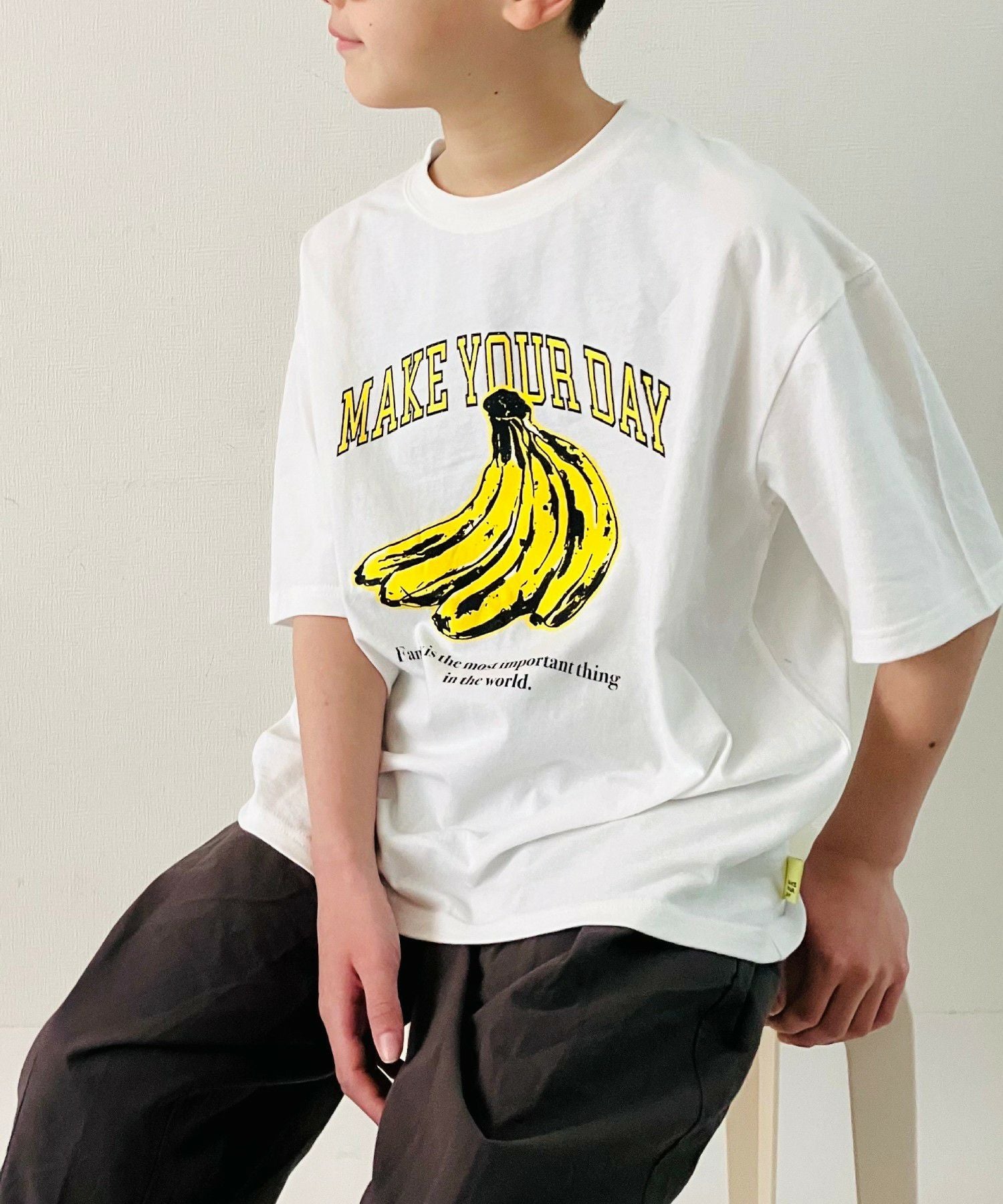 セール】バナナとロゴ半袖Tシャツ□150.160cm | MAKE YOUR DAY