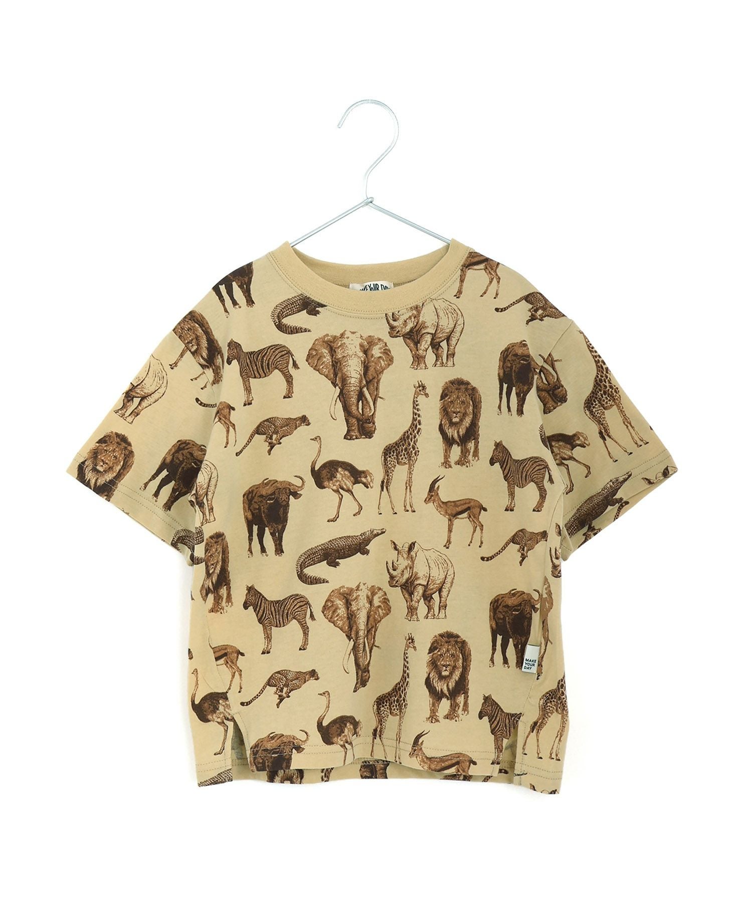 セール】リアルアニマル総柄半袖Tシャツ□80～140cm | MAKE YOUR DAY
