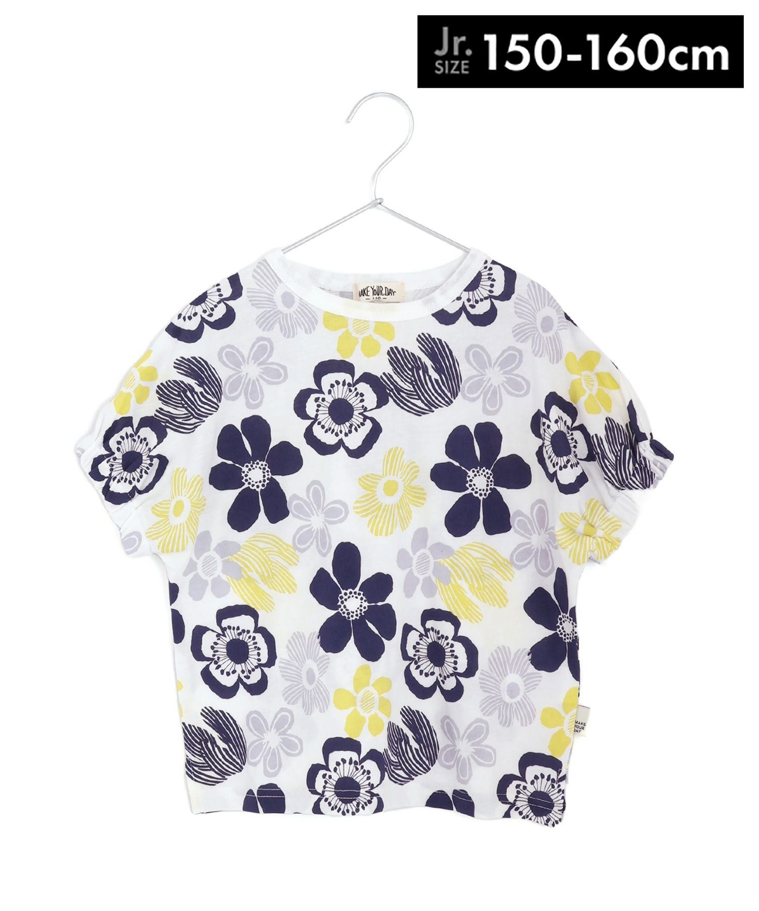 OHGA アイボリー 半袖Tシャツ 花モチーフ おっきなお花総柄半袖Tシャツ□80～140cm|≪公式≫メイクユアデイ