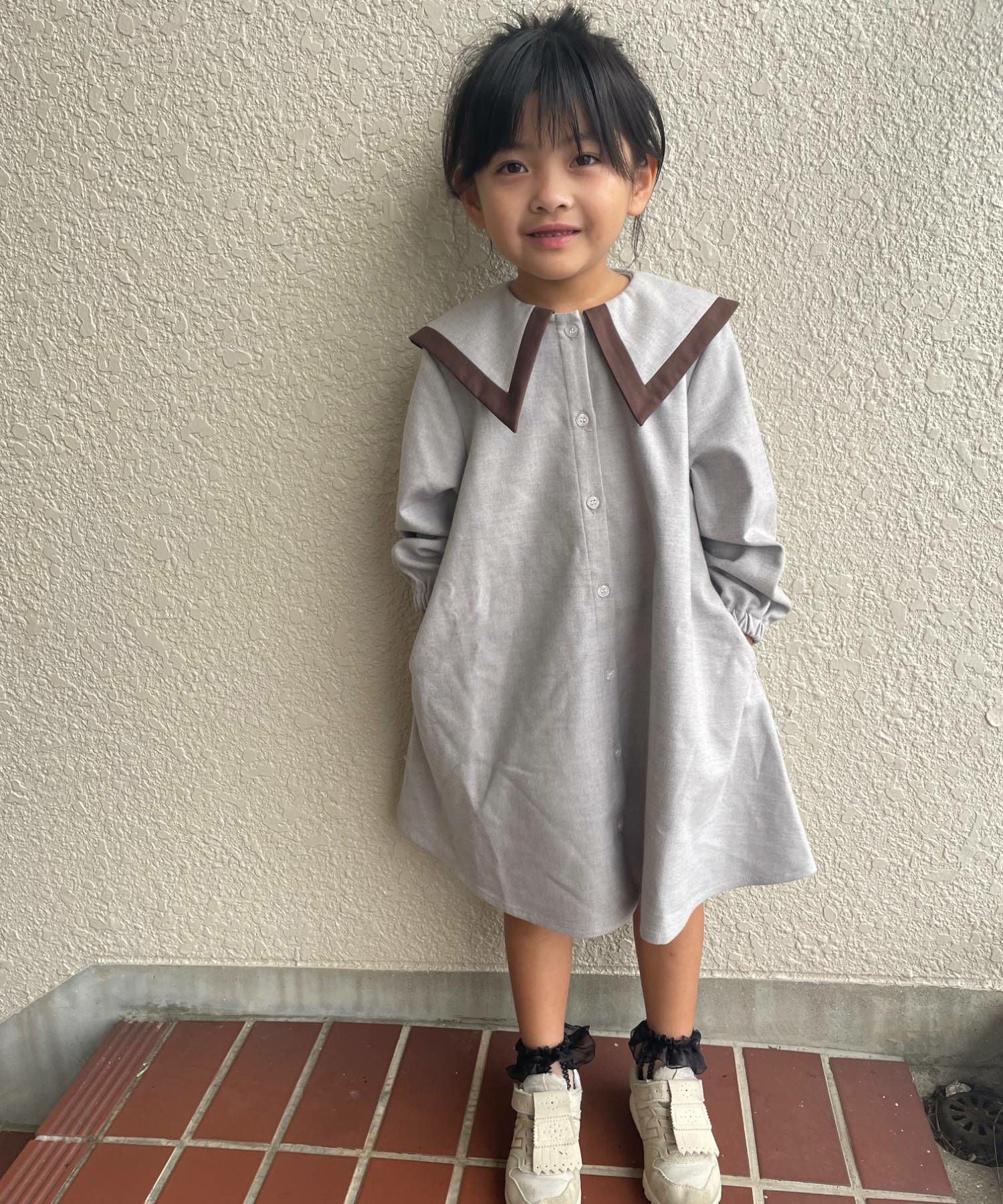 ビッグカラーワンピース□80～140cm|≪公式≫メイクユアデイ