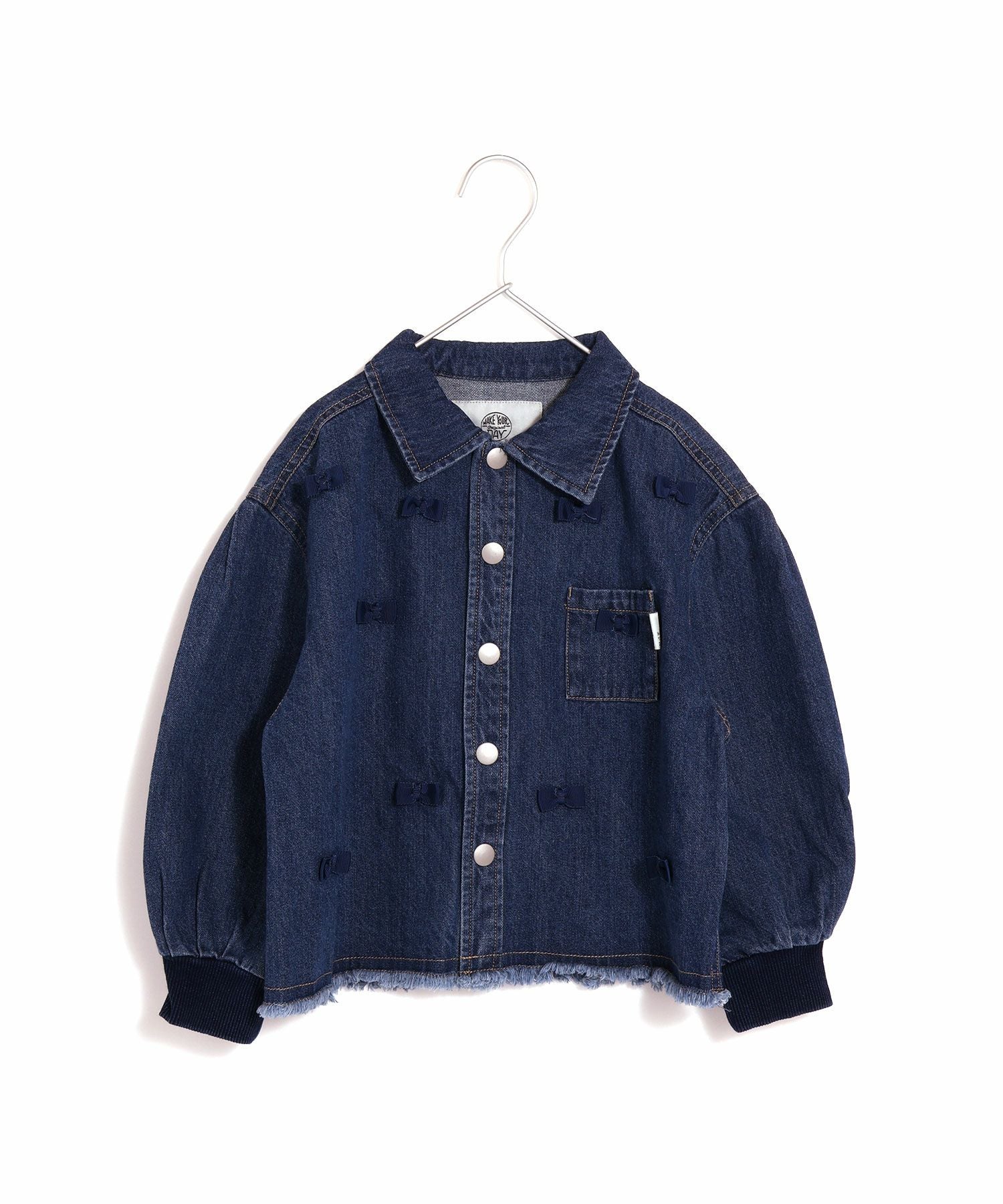 セール】セットアップできるリボンデニムブルゾン□80～140cm | MAKE