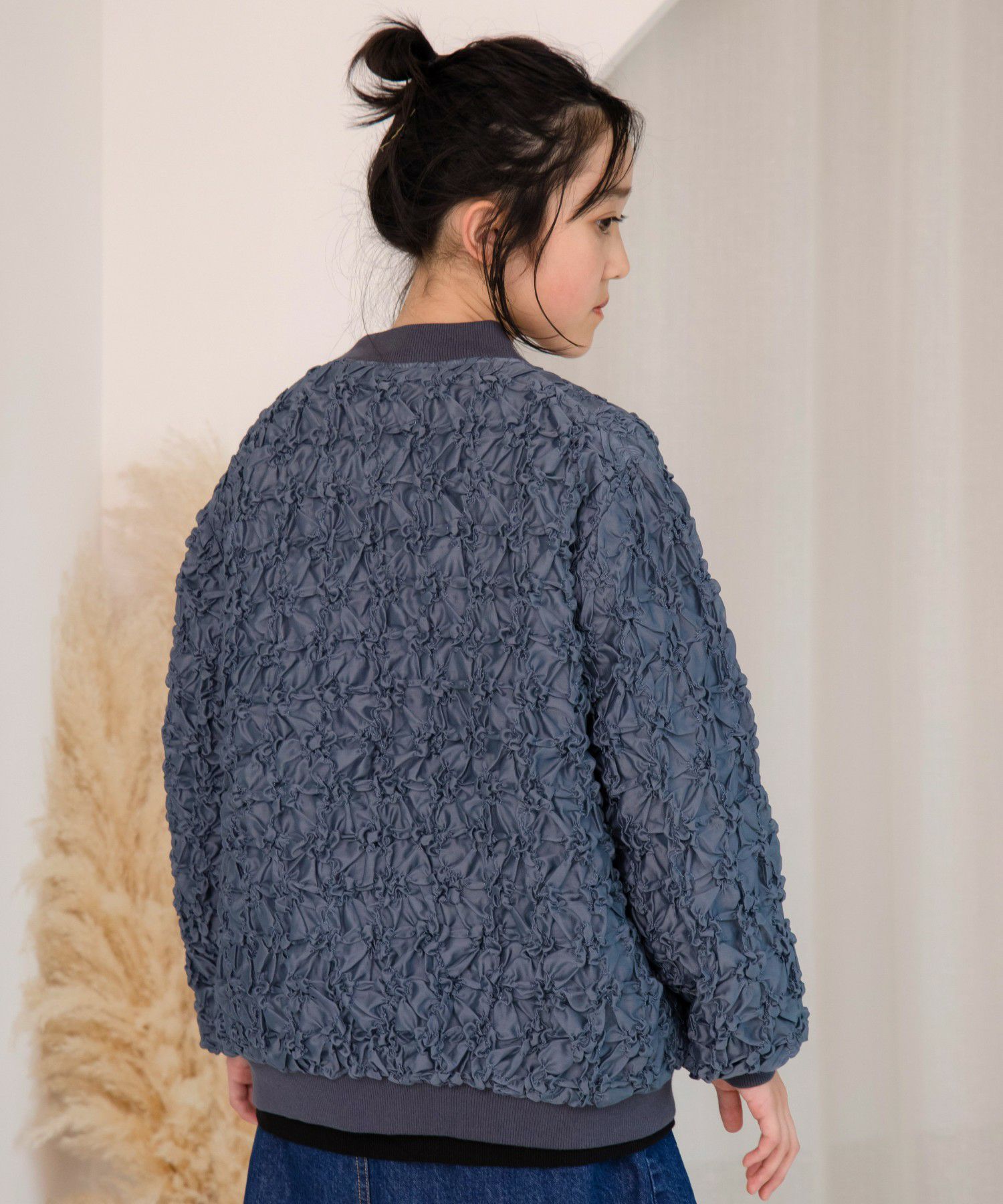 m , i , d , ❤︎ シャーリングヘムシアーブルゾン Heather（ヘザー） ブルゾン アウター シャーリングシアーブルゾン