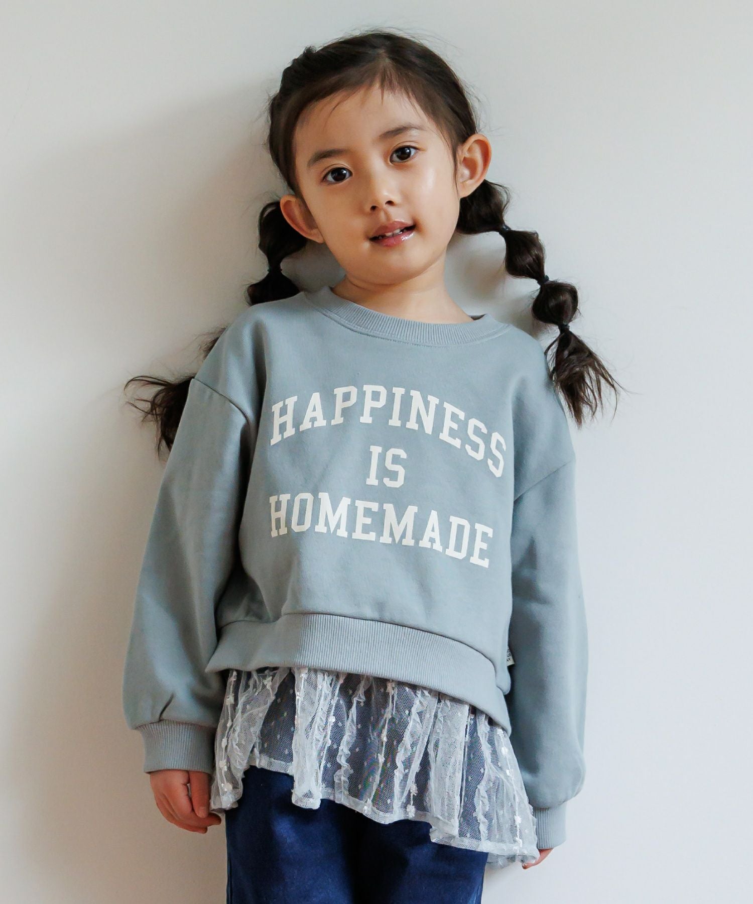 セール】HOMEMADEロゴフリル付きファミリー裏毛トレーナー□80～140cm