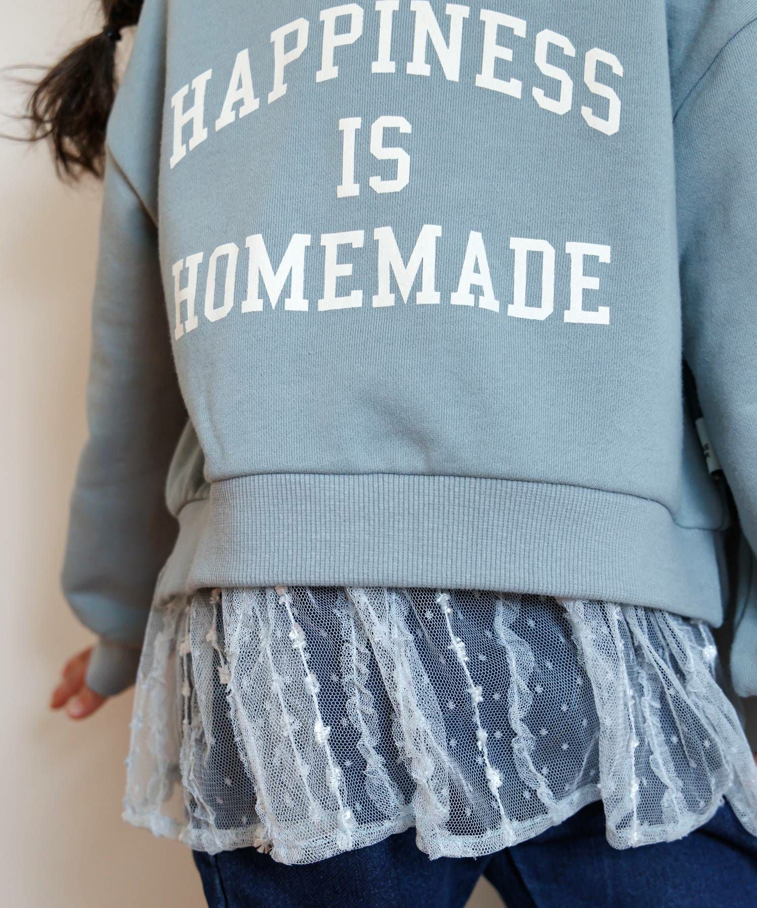 セール】HOMEMADEロゴフリル付きファミリー裏毛トレーナー□80～140cm