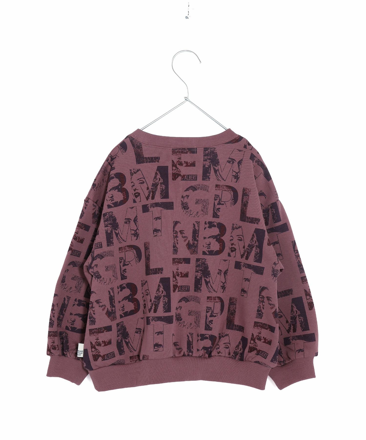 セール】えらい人のアルファベット総柄裏毛トレーナー□80～140cm