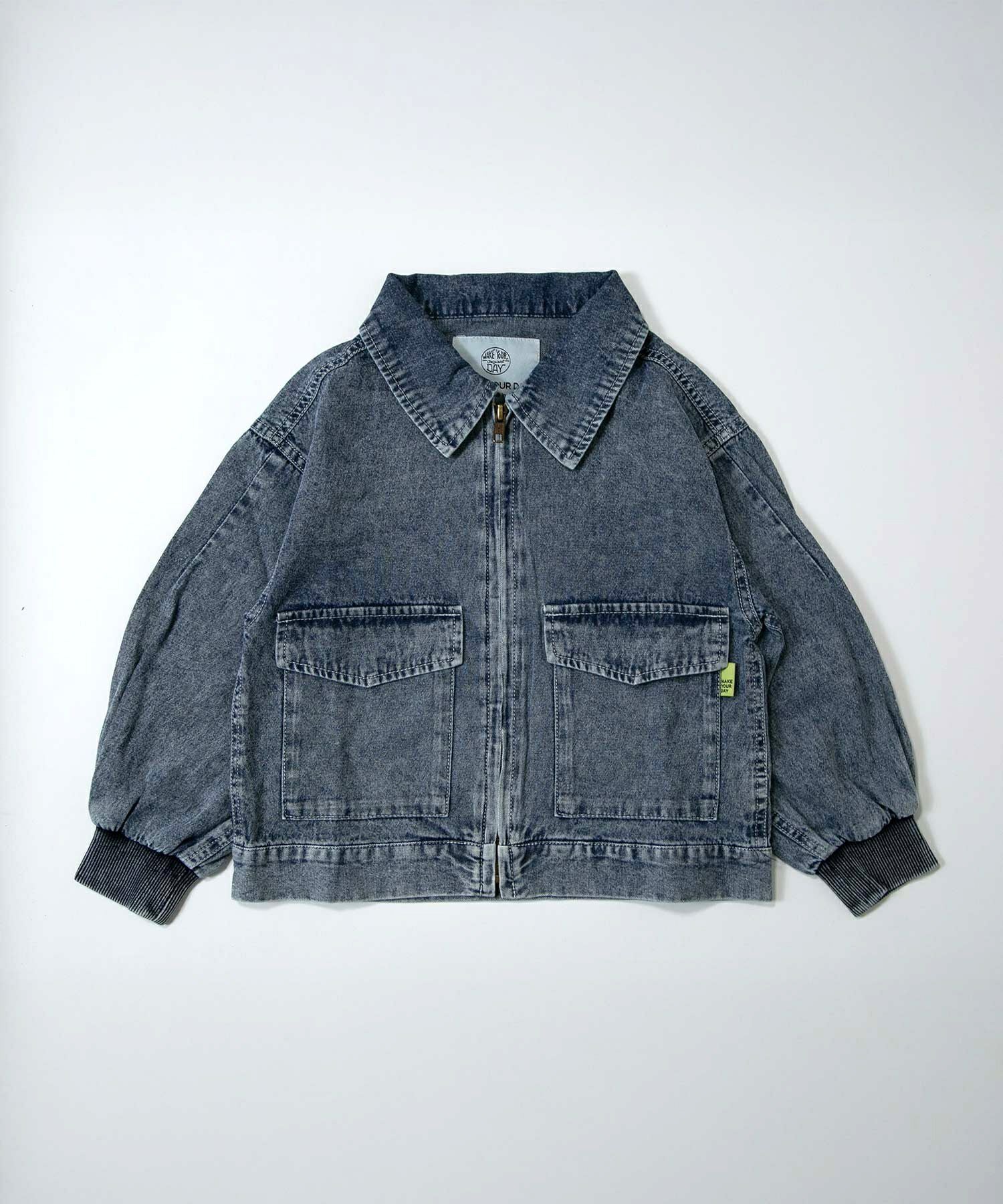 ジップアップデニムブルゾン□80～140cm | MAKE YOUR DAY
