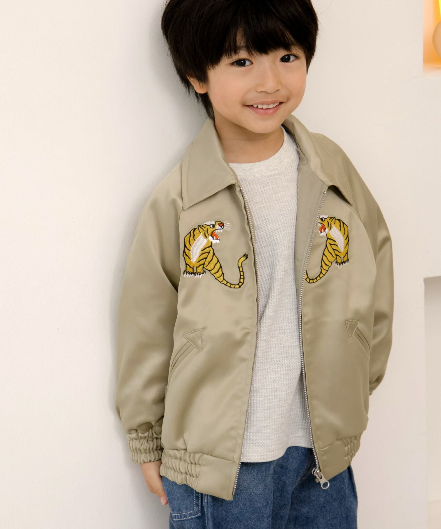 JAPANトラ柄刺繍スカジャン□80～140cm | MAKE YOUR DAY