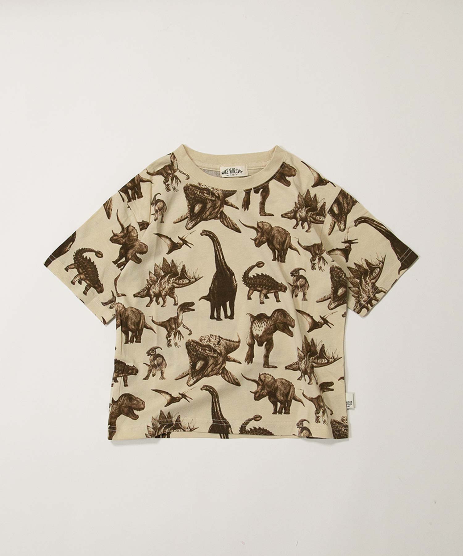 リアルダイナソー総柄半袖Tシャツ□80～140cm|≪公式≫メイクユアデイ