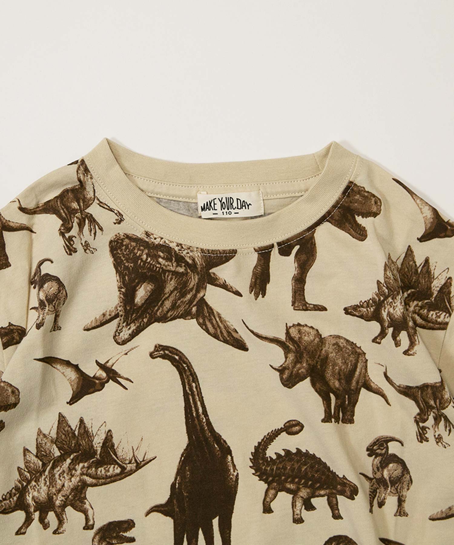 リアルダイナソー総柄半袖Tシャツ□80～140cm|≪公式≫メイクユアデイ