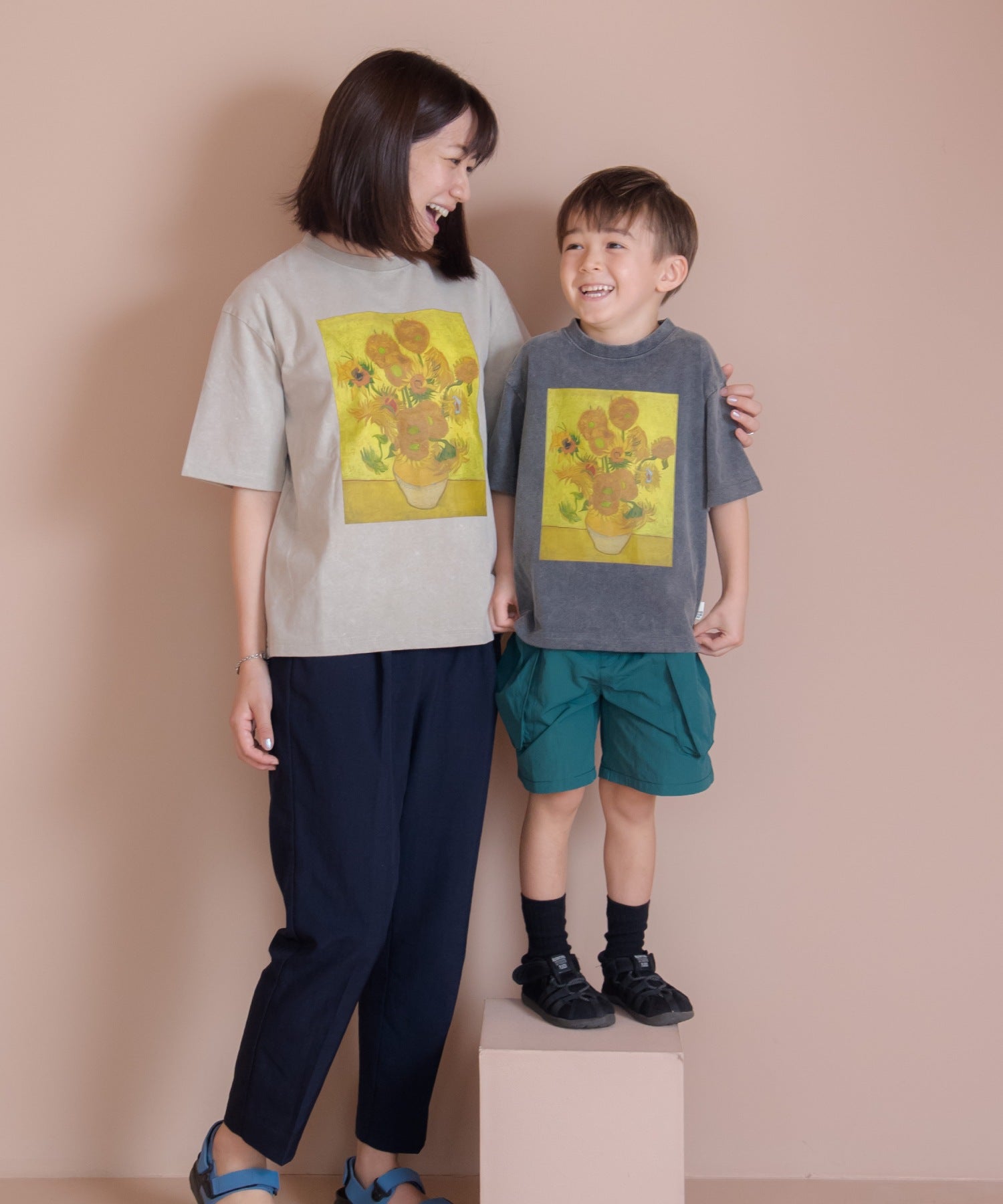 製品染めひまわり半袖Tシャツ□80～140cm|≪公式≫メイクユアデイ