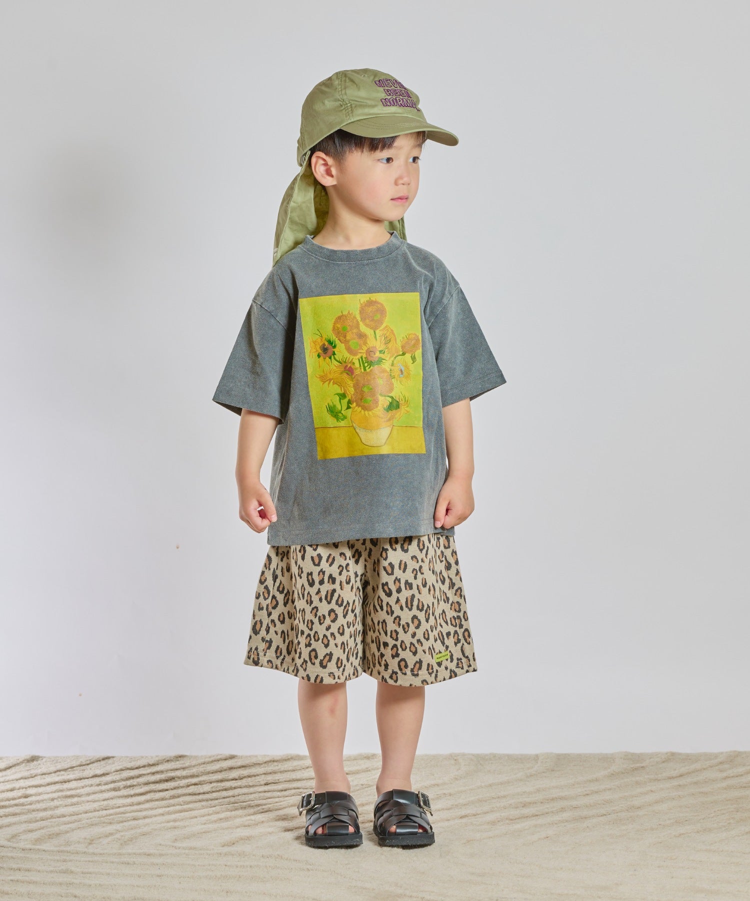 製品染めひまわり半袖Tシャツ□80～140cm|≪公式≫メイクユアデイ