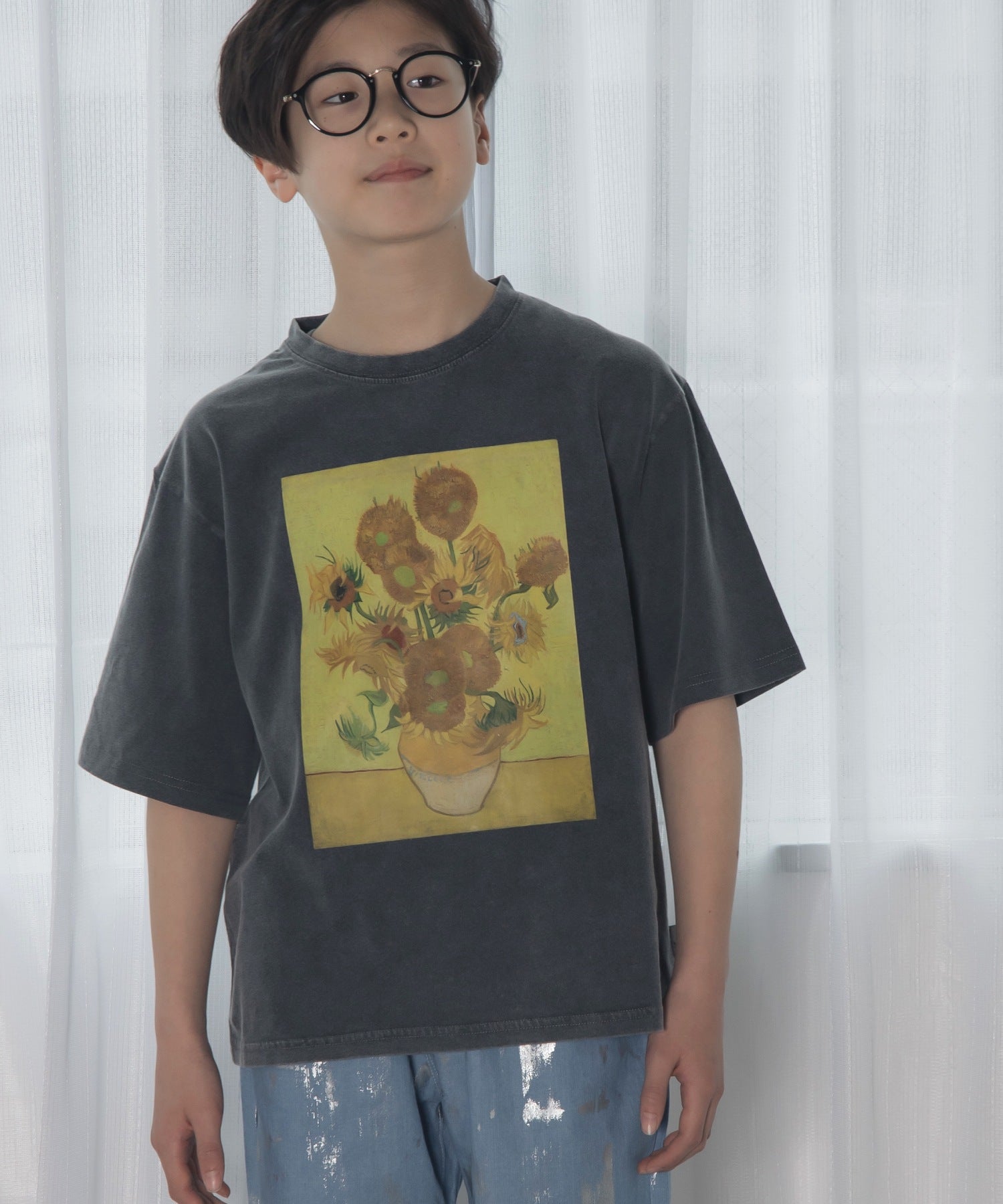 製品染めひまわり半袖Tシャツ□150.160cm|≪公式≫メイクユアデイ