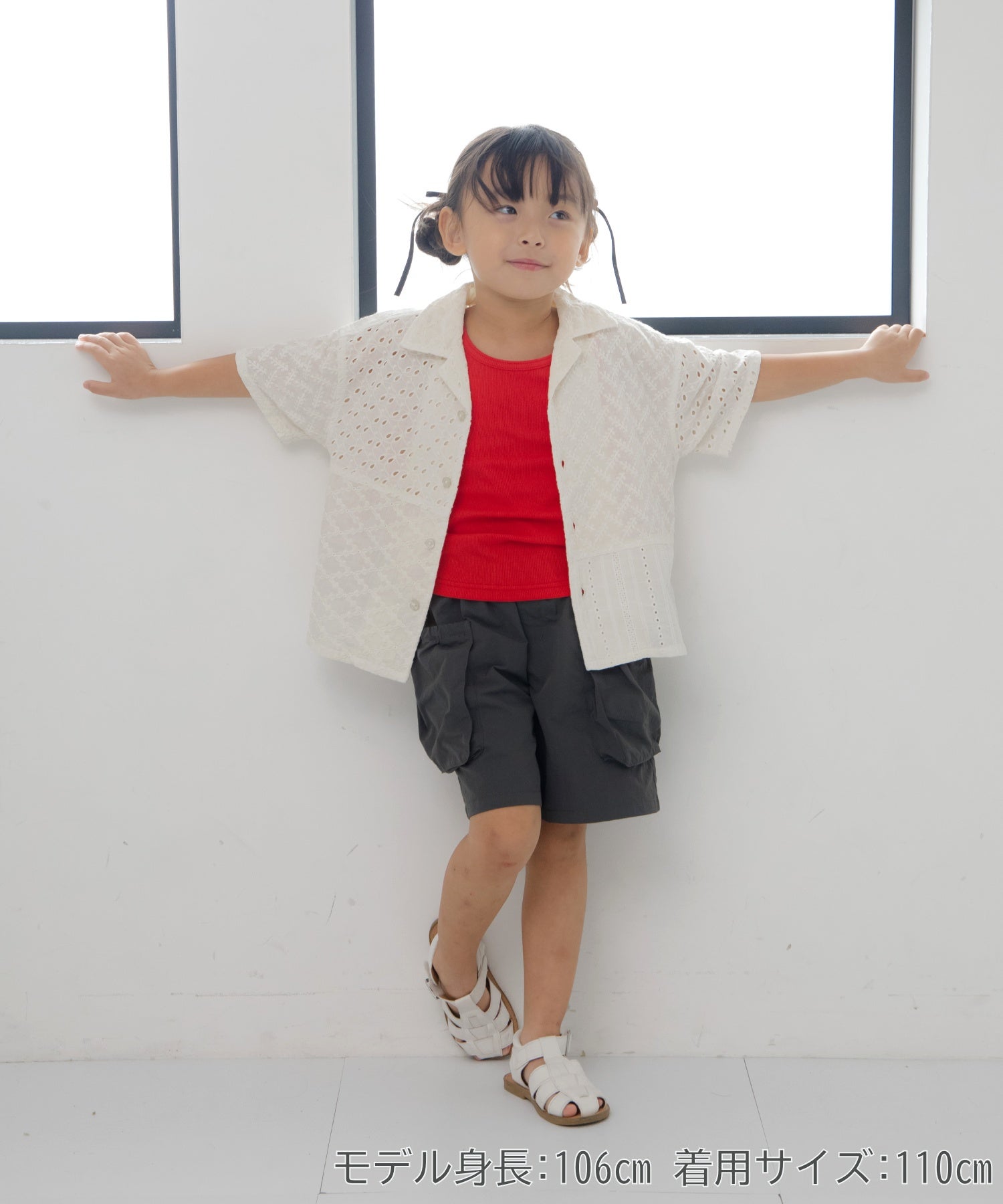 パッチワークレース半袖シャツ□80～140cm|≪公式≫メイクユアデイ